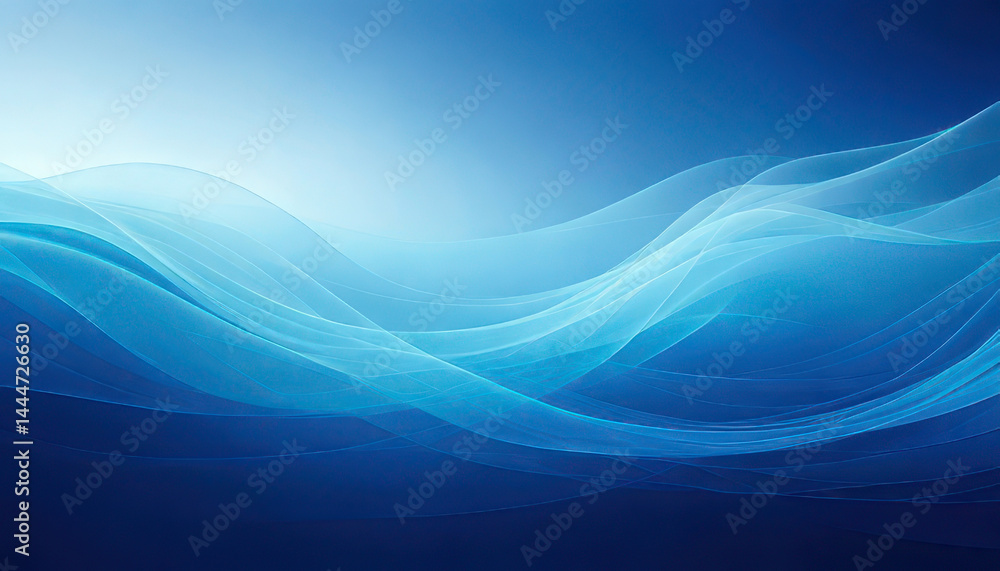 Poster soft and airy blue gradient waves create calming visual experience