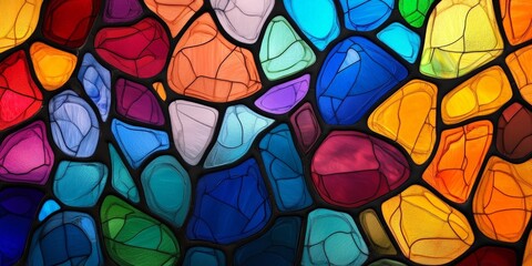 Colorful Stained Glass Pattern with Vibrant Colors