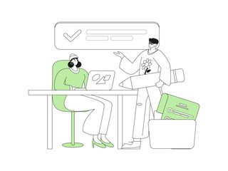 Virtual characters social communication concept business flat vector hand drawn illustration
