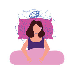 Insomnia victim Vector illustration which can easily modify or edit which can easily modify or edit