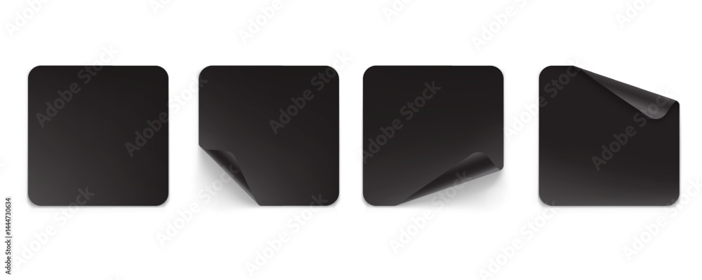 Aufkleber vector realistic sticky square sticker with curled edges and shadow isolated on transparent backgrou