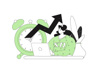 Virtual characters social communication concept business flat vector hand drawn illustration
