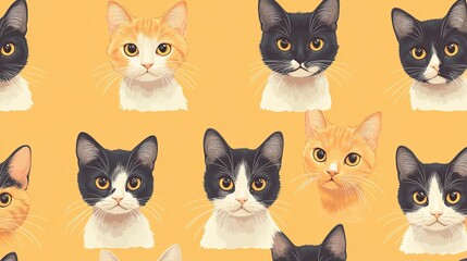 Charming Cats with Striking Yellow and Orange Eyes Capturing Attention in a Playful Domestic Setting