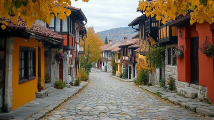 Charming Cobb Road Surrounded by Lush Greenery and Vibrant Wildflowers Evoking Serenity and Tranquility