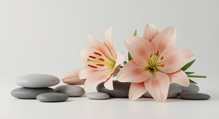 Lily and Stone Arrangement
