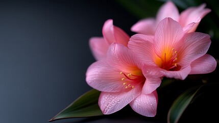 Fototapeta premium Delicate Pink Flowers, Close-Up Photography