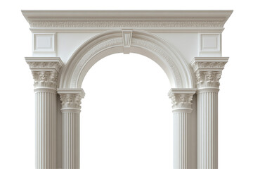 Obraz premium Classic architectural column arch PNG isolated on white background perfect for vintage and classical visuals