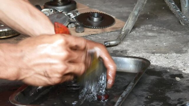 man working on a machine