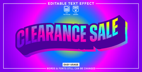 Editable text effect clearance sale style