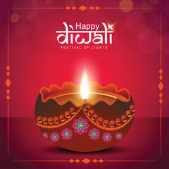 Vector illustration of Happy Diwali social media feed template written Hindi text means happy Diwali
