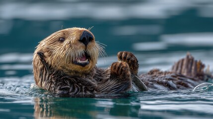 Sea Otter Delight: Floating and Vocalizing in the Ocean