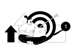 Virtual characters social communication concept business flat vector hand drawn illustration
