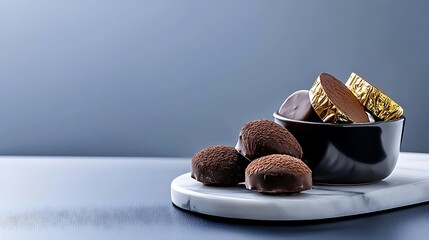 Chocolate pastry on a white plate