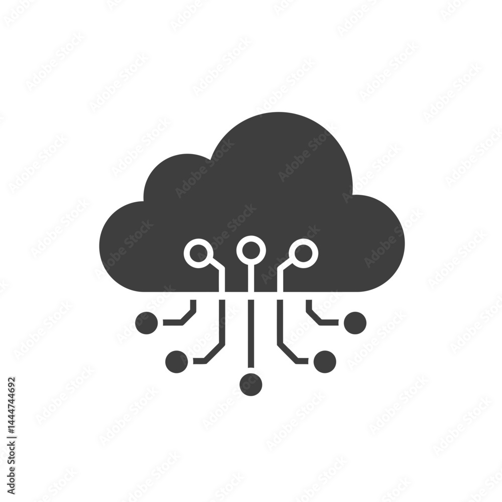 Poster cloud computing technology: an emblematic depiction of cloud computing, symbolizing the ever-evolvin