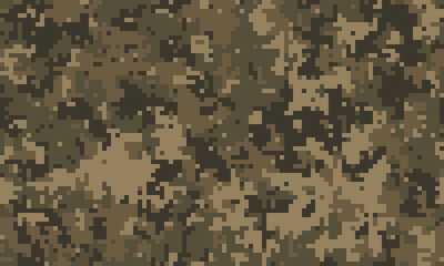 Abstract digital camouflage pattern.  Perfect for backgrounds, textures, military or tactical designs, and more.  Earthy tones blend seamlessly, creating a versatile, visually appealing image.