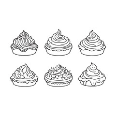 funnel cake sketch vector illustration for food design