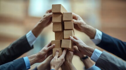 Teamwork Building Success Together  Urban Collaboration.