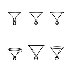 Funnel Icon in Simple Line Art Style for Business Use