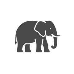 Elephant Icon: A minimalist depiction of an elephant silhouette, embodying the power and majesty of nature's giants. A simple yet elegant design that works across various applications.
