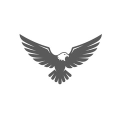 Naklejka premium Soaring Emblem: A majestic eagle with outstretched wings symbolizes freedom and power. A graphic illustration perfect for adding a touch of boldness and patriotism to any project.