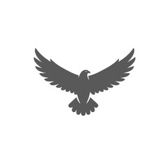 Obraz premium Soaring Spirit: An abstract graphic depiction of a majestic bird with outstretched wings, embodying freedom, vision, and strength, presented with minimalist style.