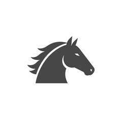 Majestic Equine Silhouette: A sleek and stylized illustration of a horse's head and flowing mane, embodying grace and strength.