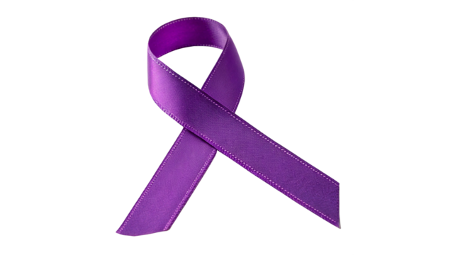 Purple ribbon awareness isolated on transparent background