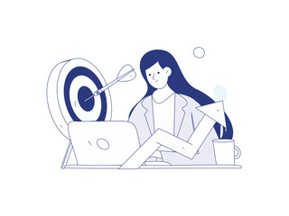 Virtual characters social communication concept business flat vector hand drawn illustration
