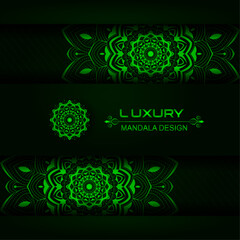 Mandala design with luxury ornament shape | Creative abstract mandala design with shadow, double object | Floral modern vector with green color