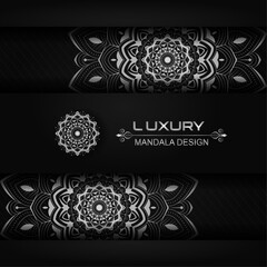 Mandala design with luxury ornament shape | Creative abstract mandala design with shadow, double object | Floral modern vector with silver color