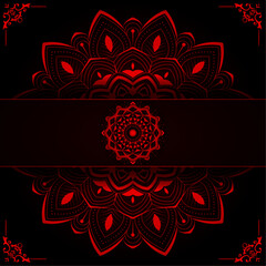 Mandala design with luxury ornament shape | Creative abstract mandala design with circle, leaf, line pattern | Floral modern vector with red color gradient line 