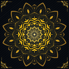 Mandala design with luxury ornament shape | Creative abstract mandala design with circle, leaf, line pattern | Floral modern vector with golden gradient color