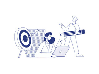 Virtual characters social communication concept business flat vector hand drawn illustration
