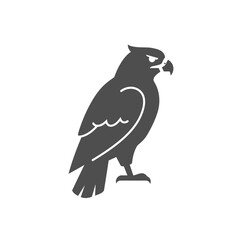 Obraz premium Illustration of Eagle Silhouette: An illustration of eagle silhouette standing, showcasing the bird's powerful presence and majestic outline in a minimalist design.