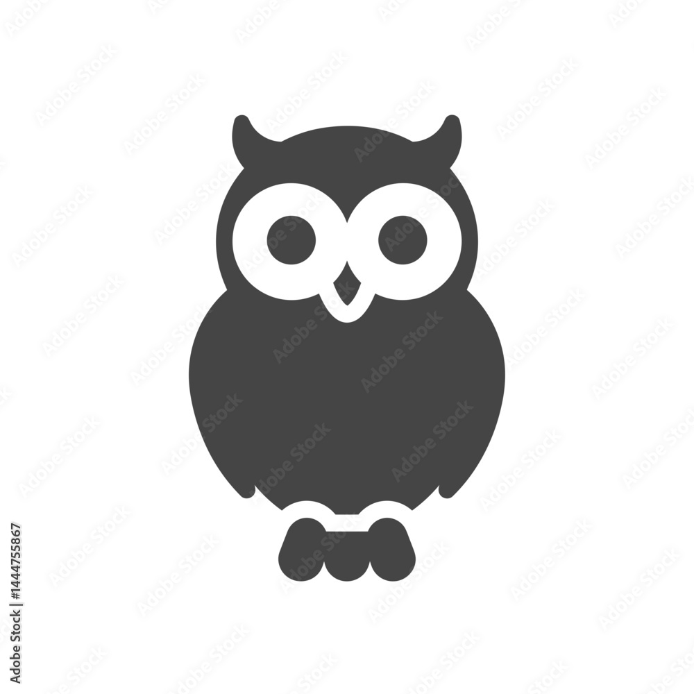 Aufkleber wise owl icon: a stylized owl icon, perfect for representing wisdom, knowledge, and insight. the sim