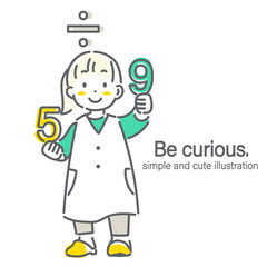 好奇心旺盛な子供たち　教育　小学生　シンプルでカワイイ線画イラスト