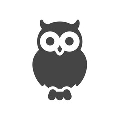 Fototapeta premium Wise Owl Icon: A stylized owl icon, perfect for representing wisdom, knowledge, and insight. The simple yet effective design is versatile and easily adaptable to various applications. 