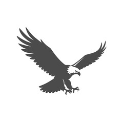 Obraz premium Eagle silhouette in flight: A majestic eagle, captured mid-flight in a striking silhouette against the sky, epitomizes freedom and power.