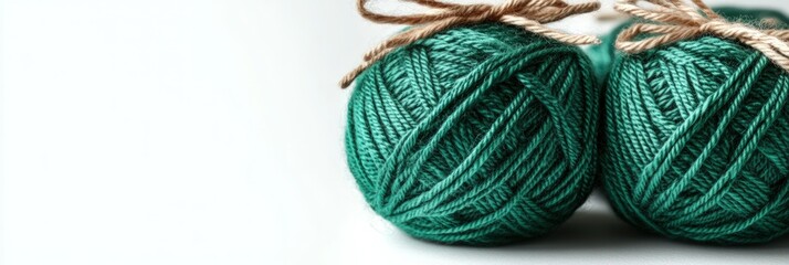 Emerald yarn globes with twine ties