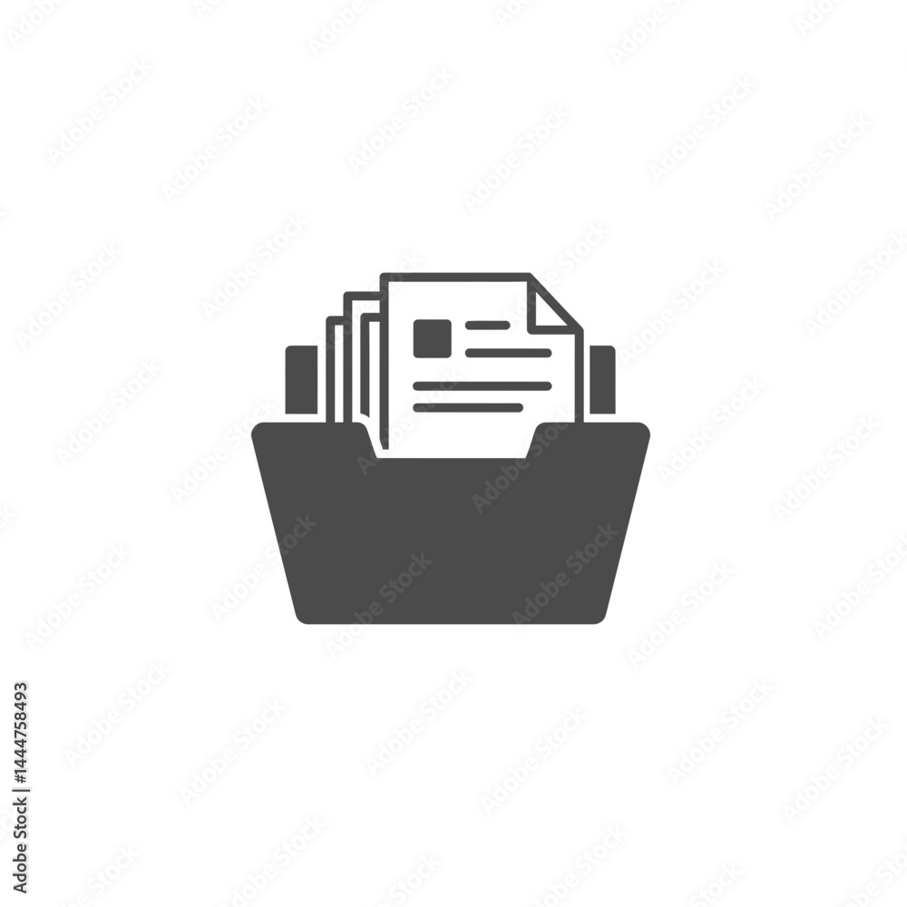 Aufkleber file icon: a meticulously crafted illustration of a file icon containing sheets of document, designe
