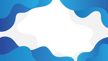 Abstract blue fluid shapes background. Modern blue wavy frame design. Modern liquid style design