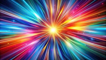 Hyperspeed colored streaks moving across a vibrant abstract background with swirling patterns of light and energy, dynamic, colorful light