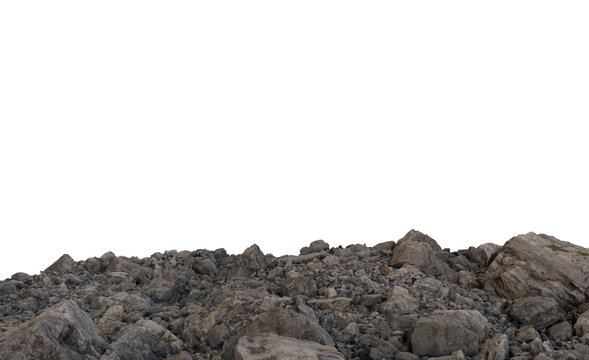 Rocky terrain edge with a series of small peaks and a rough texture.  The edge of a mountainous landscape is outlined, showing diverse rock formations