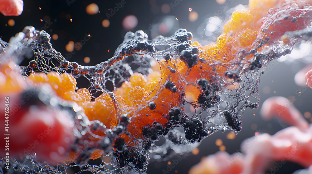 Poster abstract molecular structure artwork. ideal for scientific educational content or futuristic designs