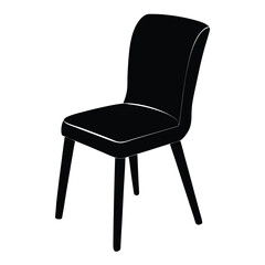 Side view office chair silhouette vector flat illustration design, Garden chairs and table in continuous line art drawing style. Classic style dining room furniture black linear sketch isolated.
