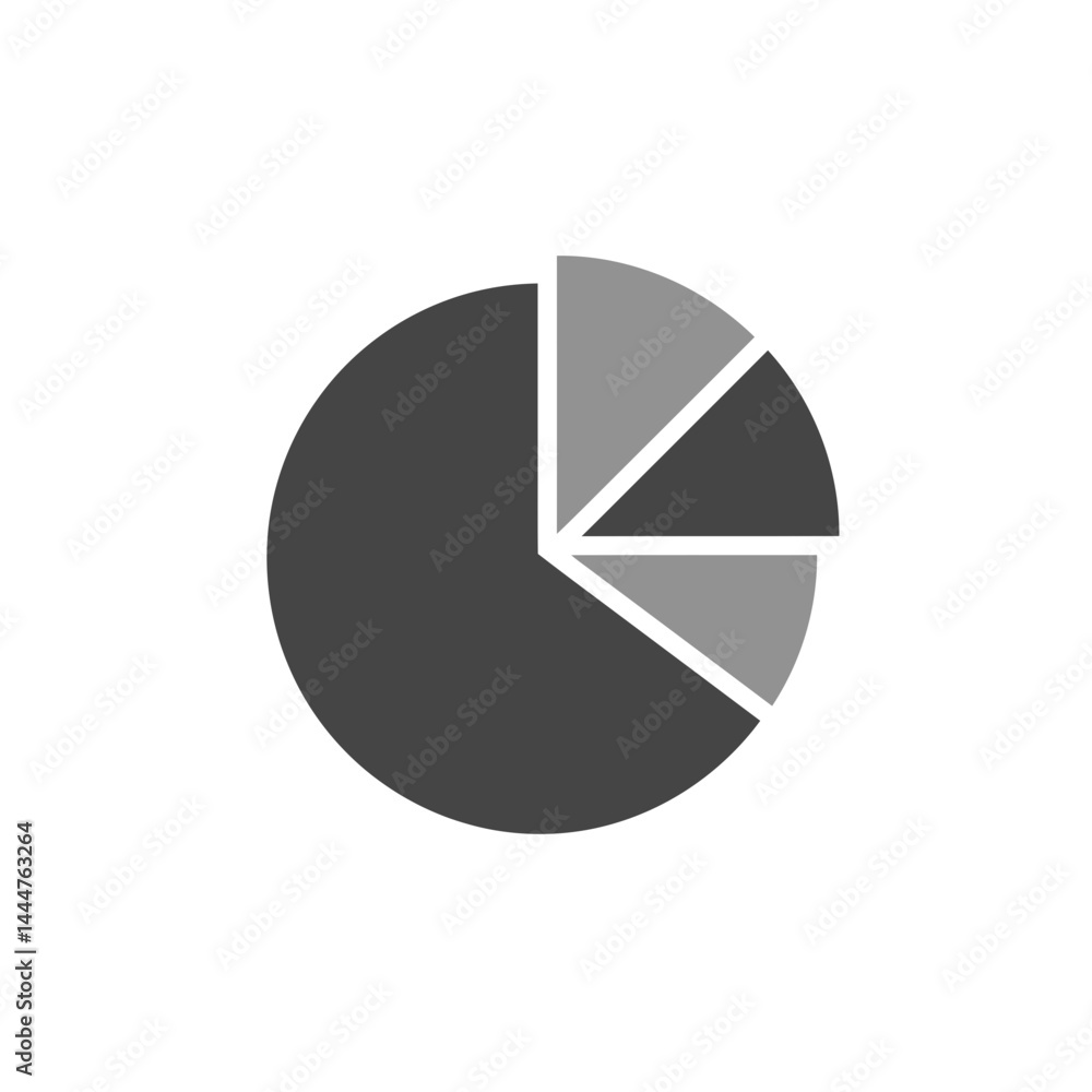 Poster pie chart analysis: a minimalist, graphic representation of data distribution, perfect for visualizi