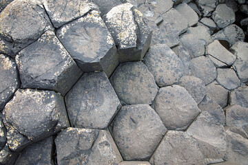 Détail de roche de la Chaussée des Géants, Irlande