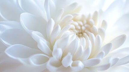 Fototapeta premium Delicate beauty of white chrysanthemum flower close-up for elegant floral background or creative design