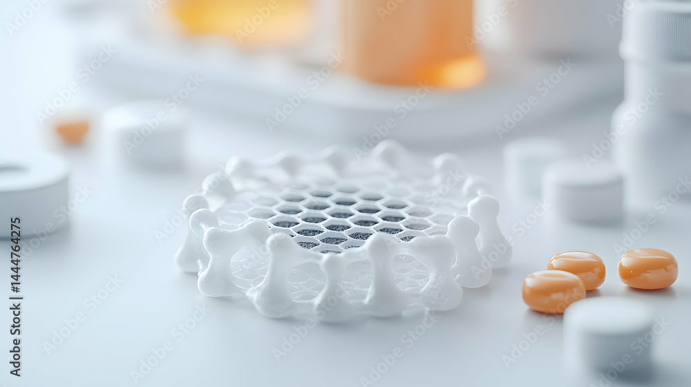 Poster a close-up view of a white filtration device with a honeycomb structure. suggestion: use for air pur