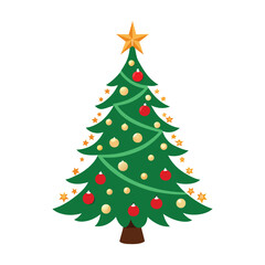 Fototapeta premium christmas tree on white background